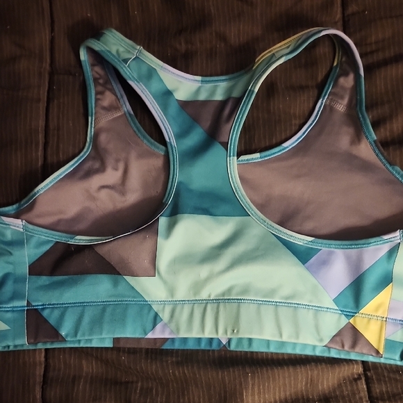 Nike Women's Geometric Teal Sports Bra - Picture 3 of 4